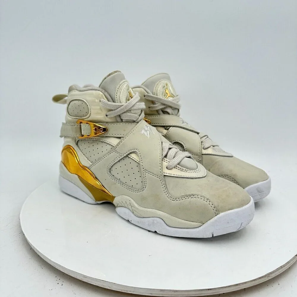 Nike Air Jordan 8 Retro Big Trophy Youth Sz 4.5Y Women 6 833378-030 White Shoes